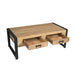 STARFURN Salontafel Britt Mangohout Naturel 120x60 Twee Lades-Salontafels-Starfurn