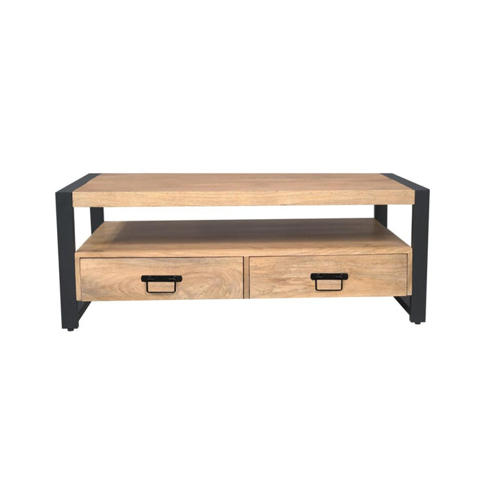STARFURN Salontafel Britt Mangohout Naturel 120x60 Vier Lades-Salontafels-Starfurn