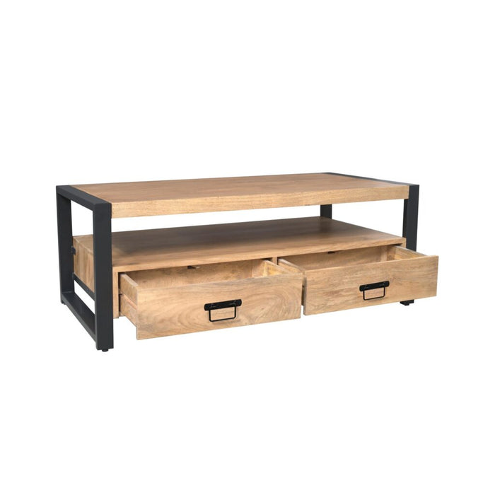 STARFURN Salontafel Britt Mangohout Naturel 120x60 Vier Lades-Salontafels-Starfurn