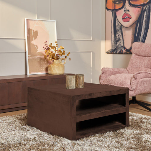 STARFURN Salontafel Brussel Walnoot Mangohout 80 cm 80x80x45 cm-Salontafels-Starfurn