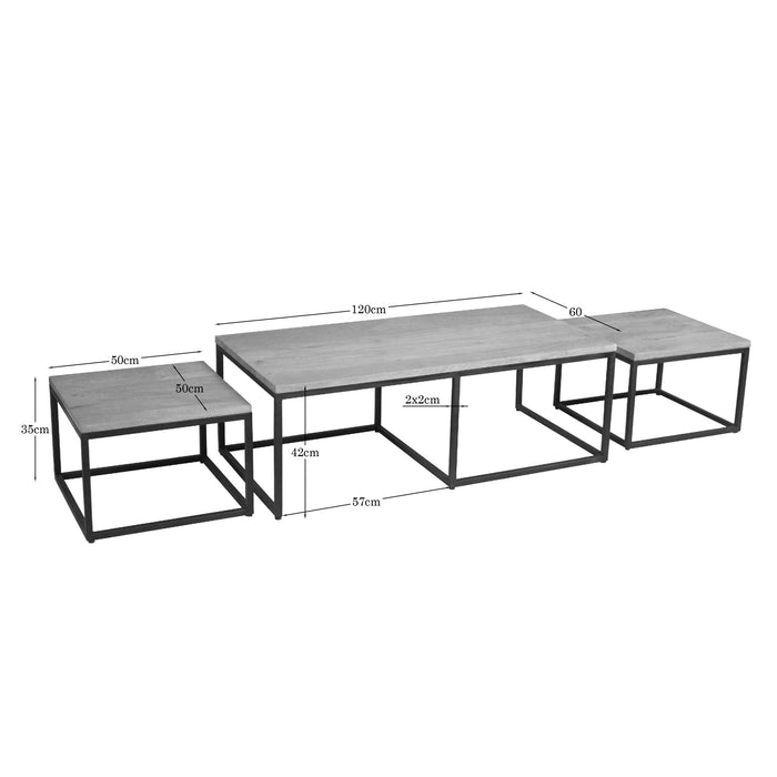 STARFURN Salontafel Dakota | 120 cm | Set van 3-Salontafels-Starfurn