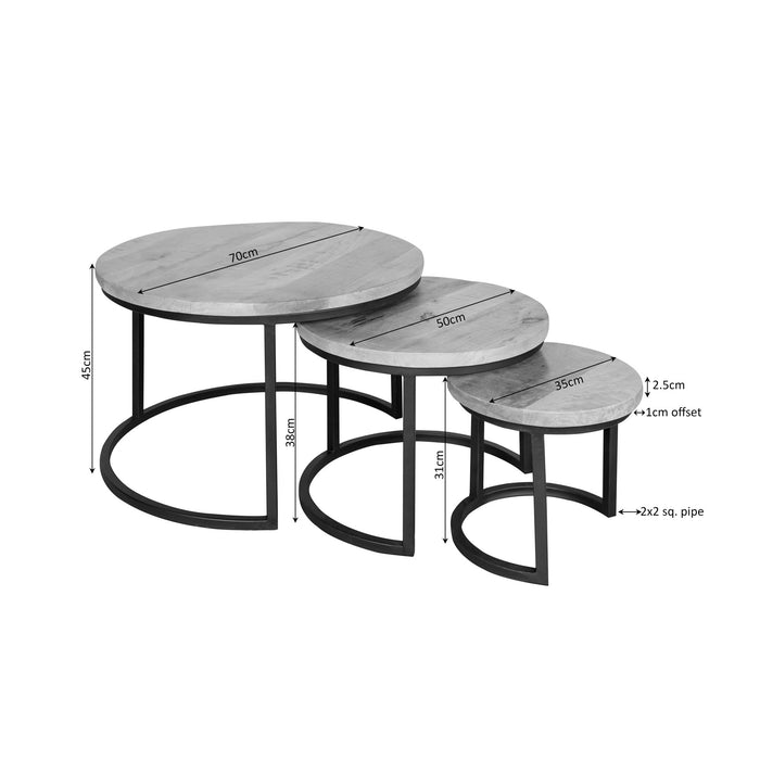 STARFURN Salontafel Dakota | 70 cm | Set van 3-Salontafels-Starfurn