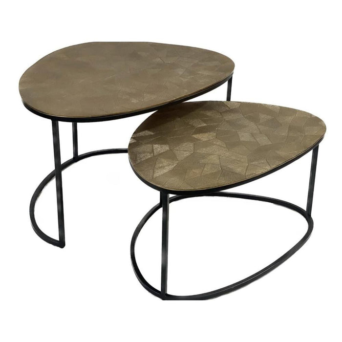 STARFURN Salontafel Filou Goud Aluminium 90x65 cm-Salontafels-Starfurn