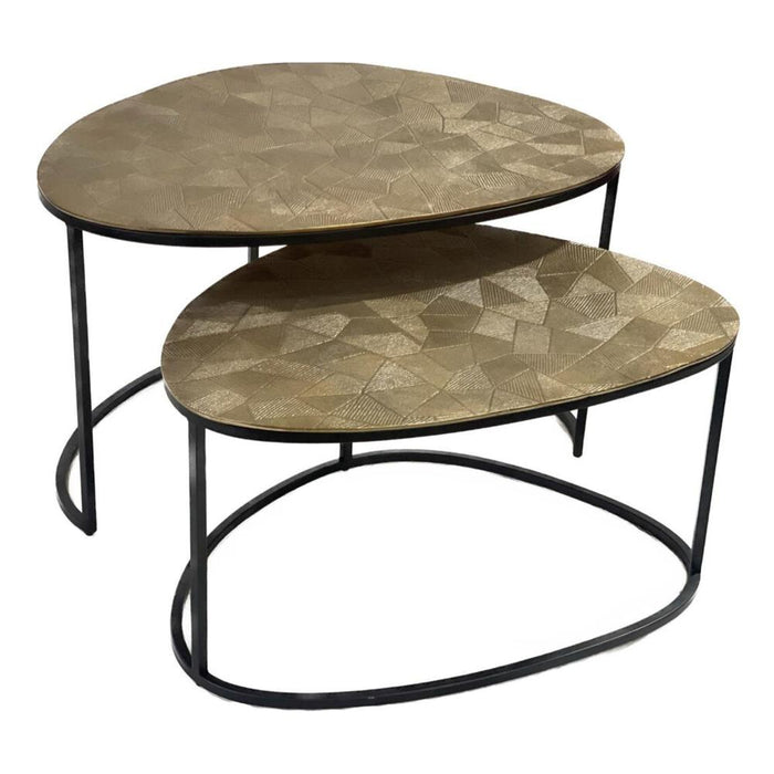 STARFURN Salontafel Filou Goud Aluminium 90x65 cm-Salontafels-Starfurn