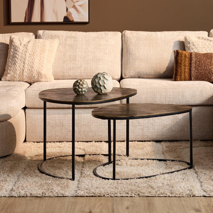 STARFURN Salontafel Filou Goud Aluminium 90x65 cm-Salontafels-Starfurn