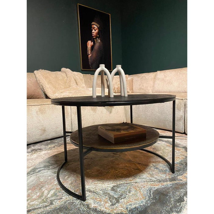 STARFURN Salontafel Lecia Zwart Goud 80x80x50 cm-Salontafels-Starfurn