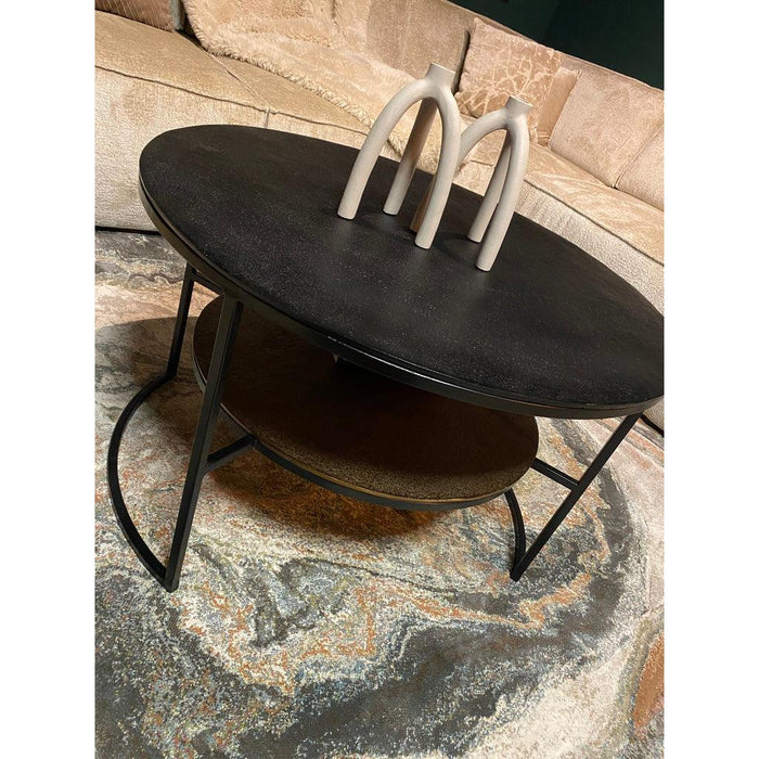 STARFURN Salontafel Lecia Zwart Goud 80x80x50 cm-Salontafels-Starfurn