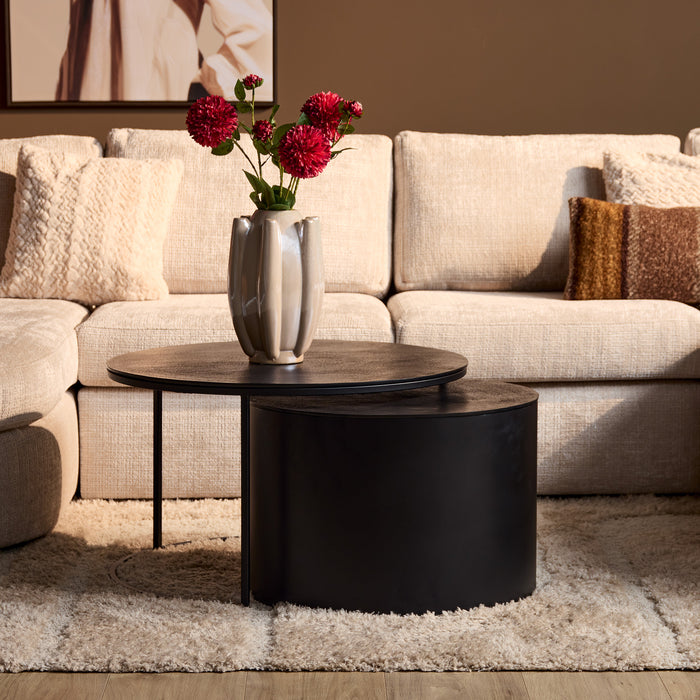 Coffee Table Luna Black Aluminium 75 cm