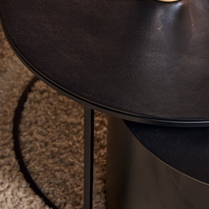 Coffee Table Luna Black Aluminium 75 cm