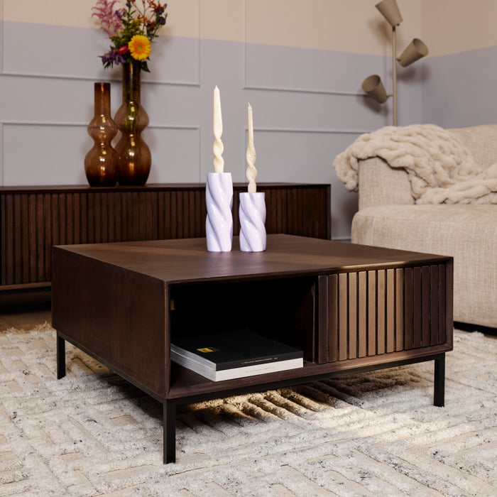STARFURN Salontafel Madison Bruin 80 cm Vierkant 80x80x40 cm-Salontafels-Starfurn