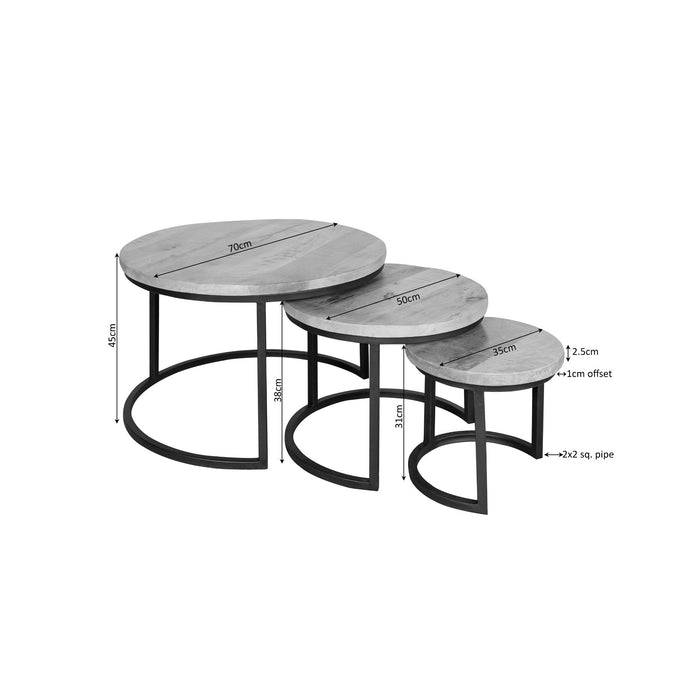 Coffee table Madison Sand Sand Mango wood 70 cm