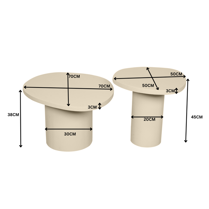 STARFURN Salontafel Mirre | Sand 70x56x38 cm