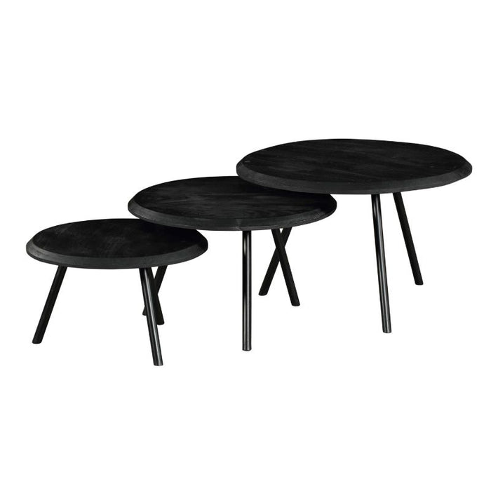 STARFURN Salontafel Ohio Zwart set van 3 70x70x45 cm-Salontafels-Starfurn