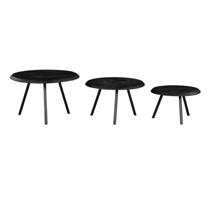 STARFURN Salontafel Ohio Zwart set van 3 70x70x45 cm-Salontafels-Starfurn
