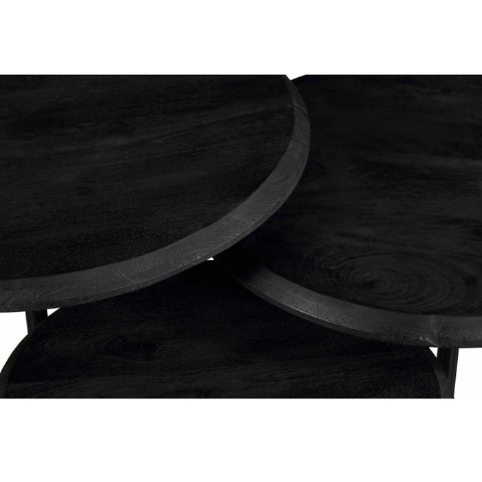 STARFURN Salontafel Ohio Zwart set van 3 70x70x45 cm-Salontafels-Starfurn