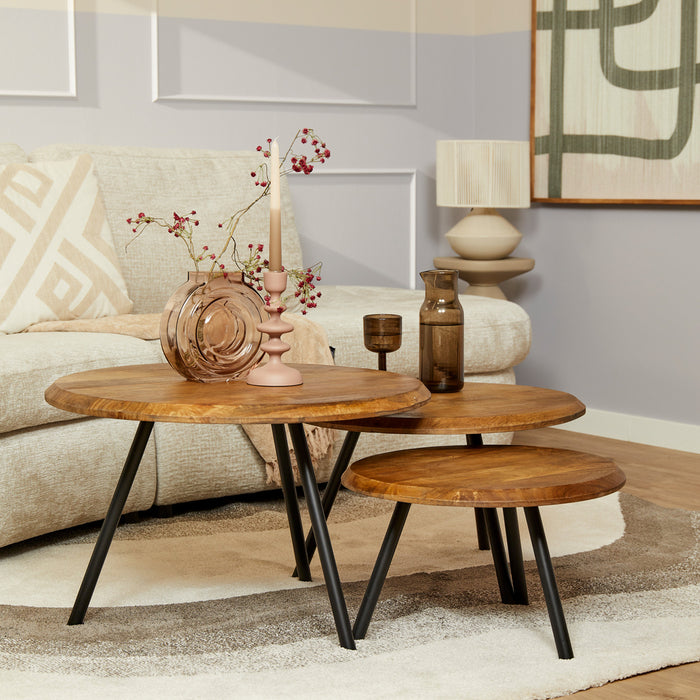 STARFURN Salontafel Ohio set van 3 70x70x45 cm-Salontafels-Starfurn