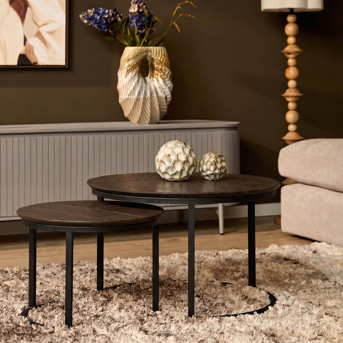 STARFURN Salontafel Otik Bruin Metaal 70 cm 70x70x45 cm-Salontafels-Starfurn