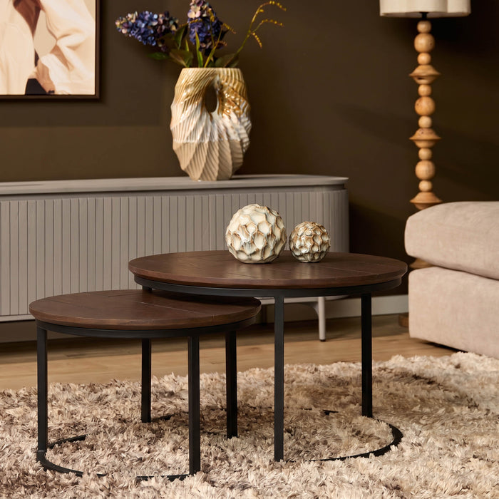 STARFURN Salontafel Otik Zwart Metaal 70 cm STF 70x70x45 cm STF-3969-Salontafels-Starfurn