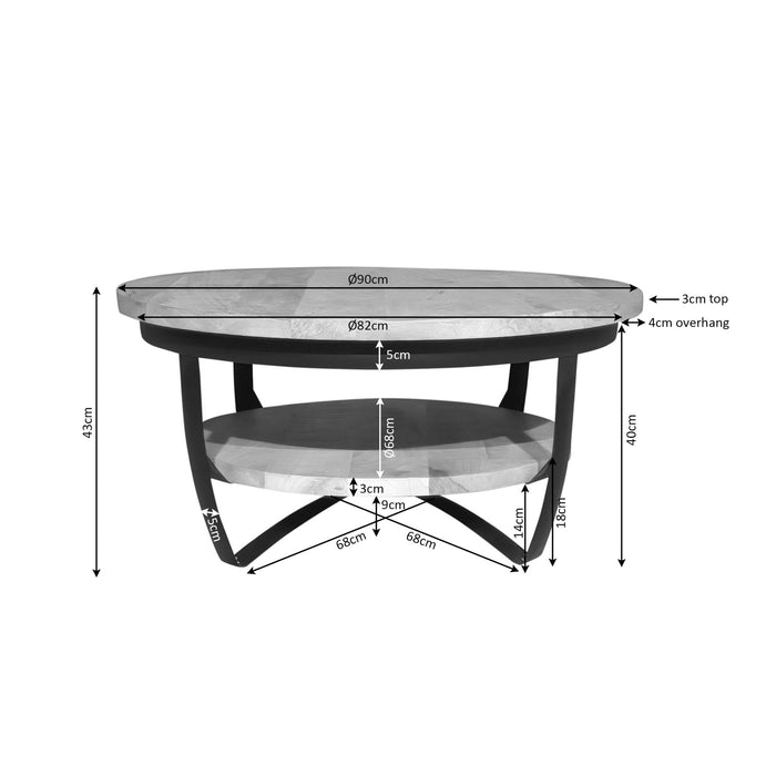 STARFURN Salontafel Paras 90 cm Licht mango 90x90x40 cm-Salontafels-Starfurn