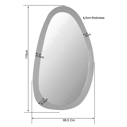 STARFURN Spiegel Lou 70 cm Bruin 118x3x68 cm-Spiegels-Starfurn