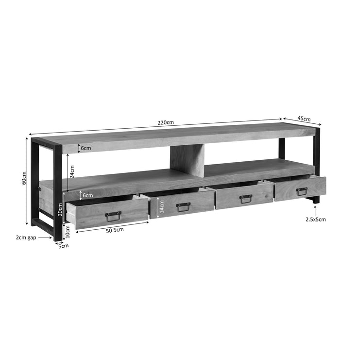 STARFURN TV-meubel Britt Mangohout Naturel 220cm-TV-meubels-Starfurn