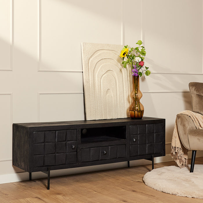 STARFURN TV-meubel Tv meubel Brandy Zwart 150 cm 150x40x55 cm-TV-meubels-Starfurn