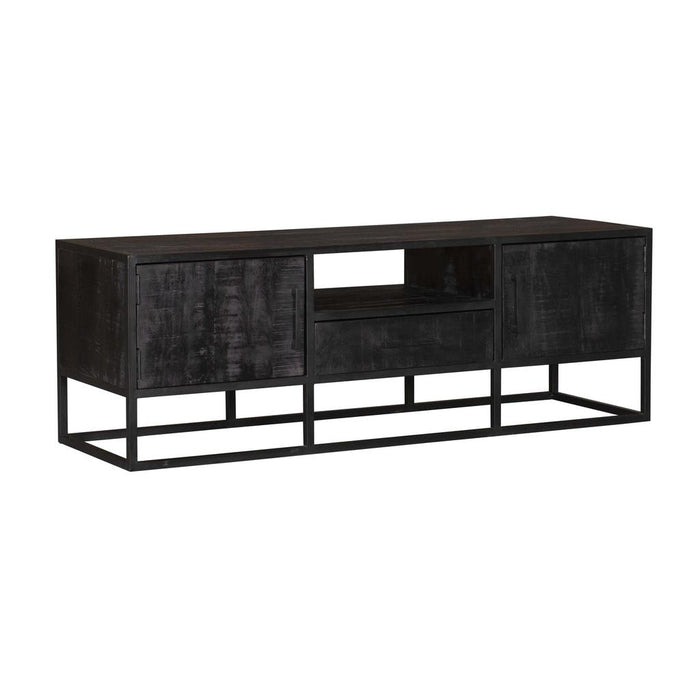 STARFURN TV-meubel Tv meubel Denver Zwart 145 cm Mangohout en staal-TV-meubels-Starfurn
