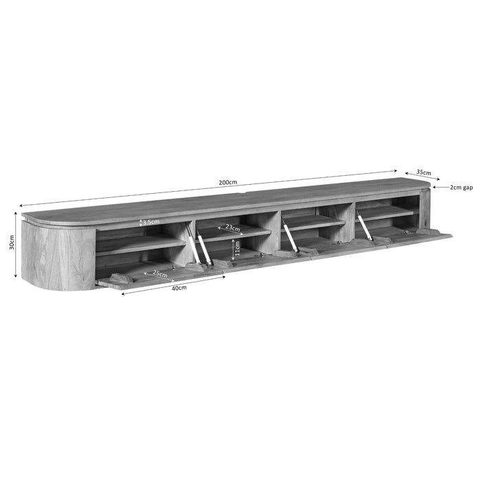 STARFURN TV-meubel Tv meubel Excellent Naturel 200 cm 200x30x35 cm