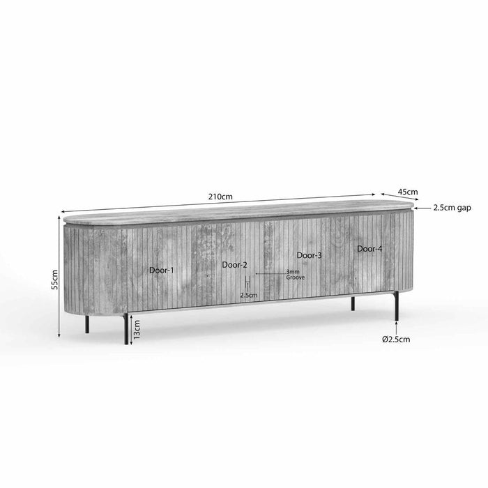STARFURN TV-meubel Tv meubel Solana 210 cm Taupe 210x45x55 cm-TV-meubels-Starfurn