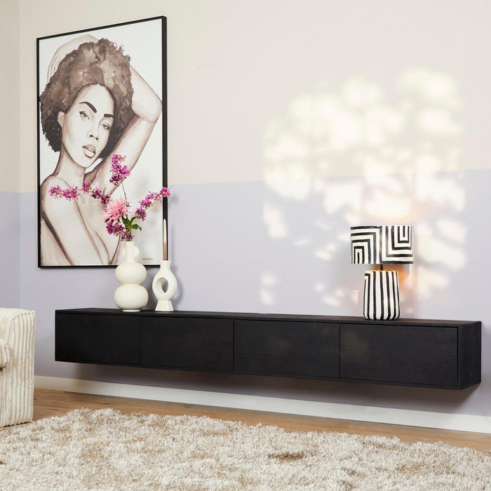 STARFURN TV-meubel Zwevend Tv meubel Vision Zwart 240 cm 240x30x35 cm-TV-meubels-Starfurn