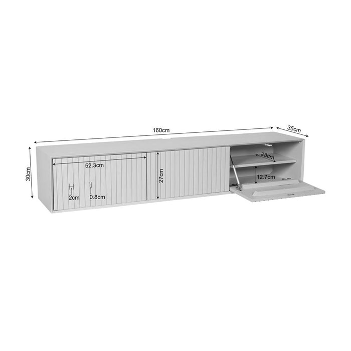 STARFURN TV-meubel Zwevend tv meubel Madison Bruin 160 cm 160x35x30 cm-TV-meubels-Starfurn
