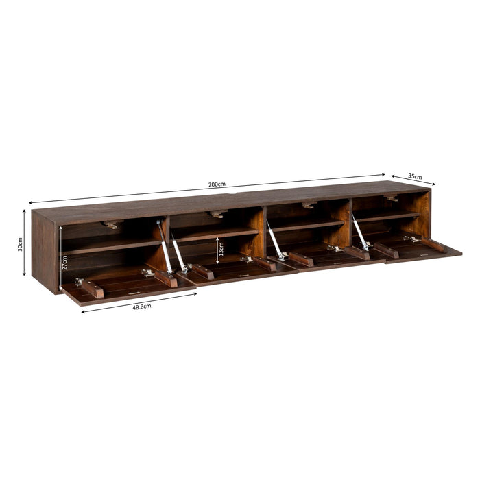 STARFURN TV-meubel Zwevend tv meubel Vision Bruin 200 cm 200x30x35 cm