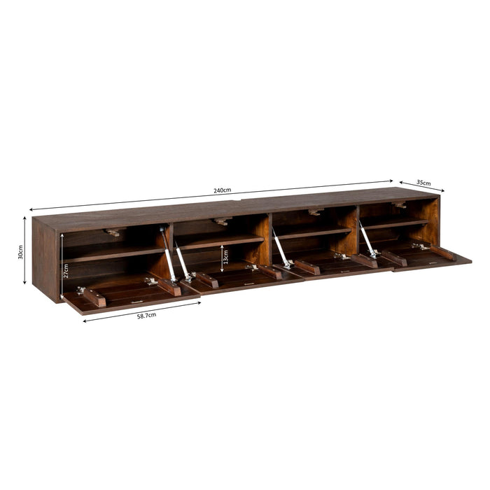 Schwebende TV-Möbel Vision Braun – 240 cm