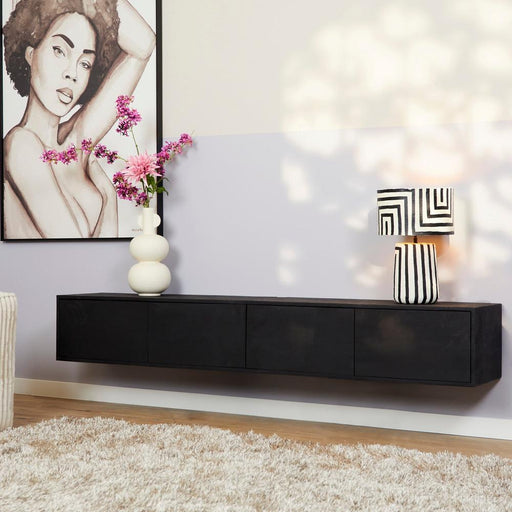STARFURN TV-meubel Zwevend tv meubel Vision Zwart 200 cm 200x30x35 cm-TV-meubels-Starfurn