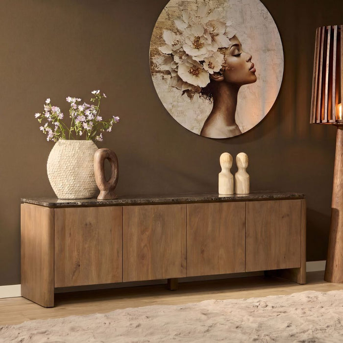STARFURN Tv meubel Dallas Naturel Mangohout 210 cm-TV-meubels-Starfurn