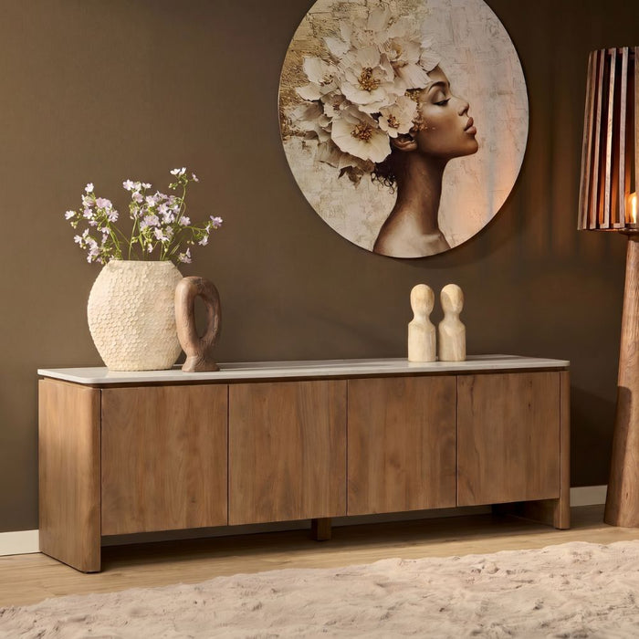 STARFURN Tv meubel Dallas Naturel Mangohout 210 cm-TV-meubels-Starfurn
