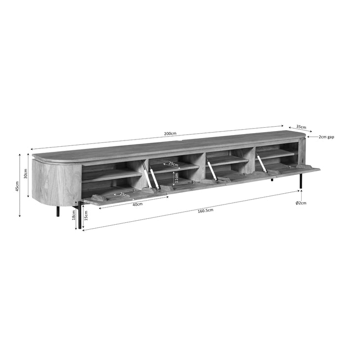STARFURN Tv meubel Excellent Sand | 200 cm-TV-meubels-Starfurn