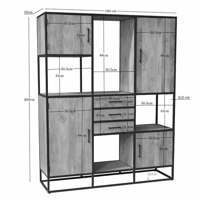 STARFURN Vakkenkast Dakota Supreme XXL | 160 cm-Opbergkasten-Starfurn