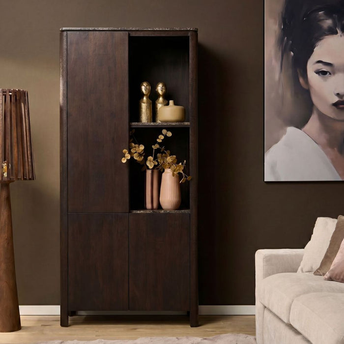 STARFURN Vakkenkast Dallas Bruin Mangohout 90 cm-Opbergkasten-Starfurn