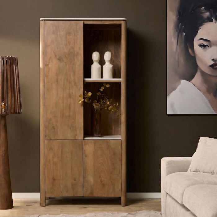 STARFURN Vakkenkast Dallas Naturel Mangohout 90 cm-Opbergkasten-Starfurn