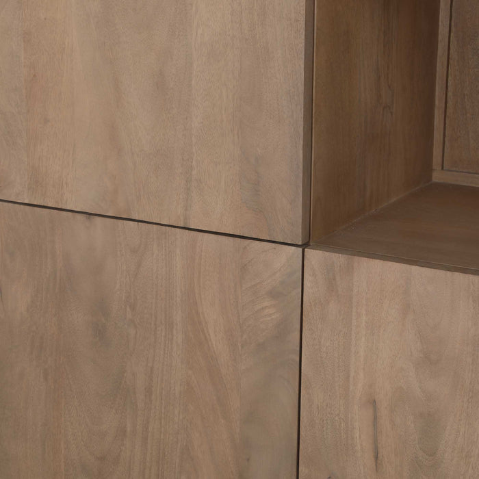 STARFURN Vakkenkast XL Dallas Naturel Mangohout 160 cm-Opbergkasten-Starfurn