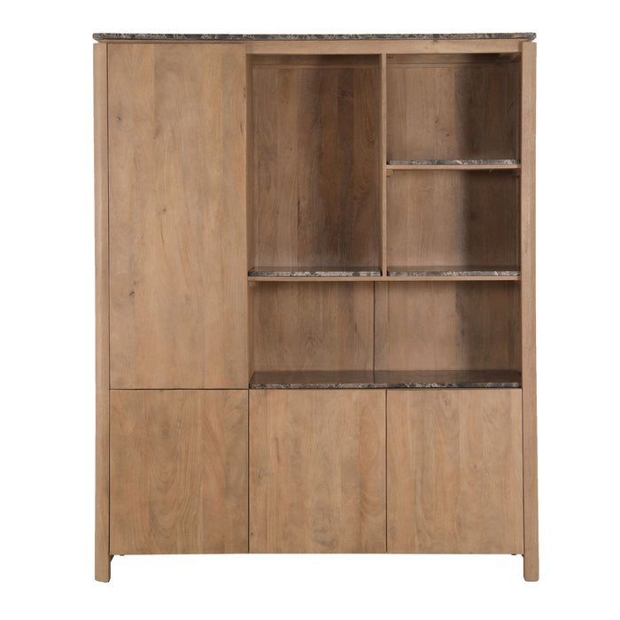 STARFURN Vakkenkast XL Dallas Naturel Mangohout 160 cm-Opbergkasten-Starfurn