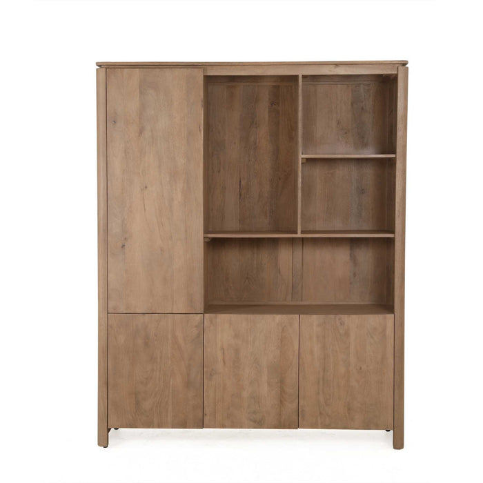 STARFURN Vakkenkast XL Dallas Naturel Mangohout 160 cm-Opbergkasten-Starfurn