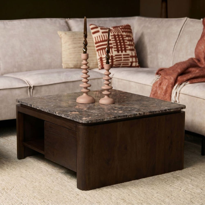 STARFURN Vierkante Salontafel Dallas Bruin Mangohout 80 cm-Salontafels-Starfurn