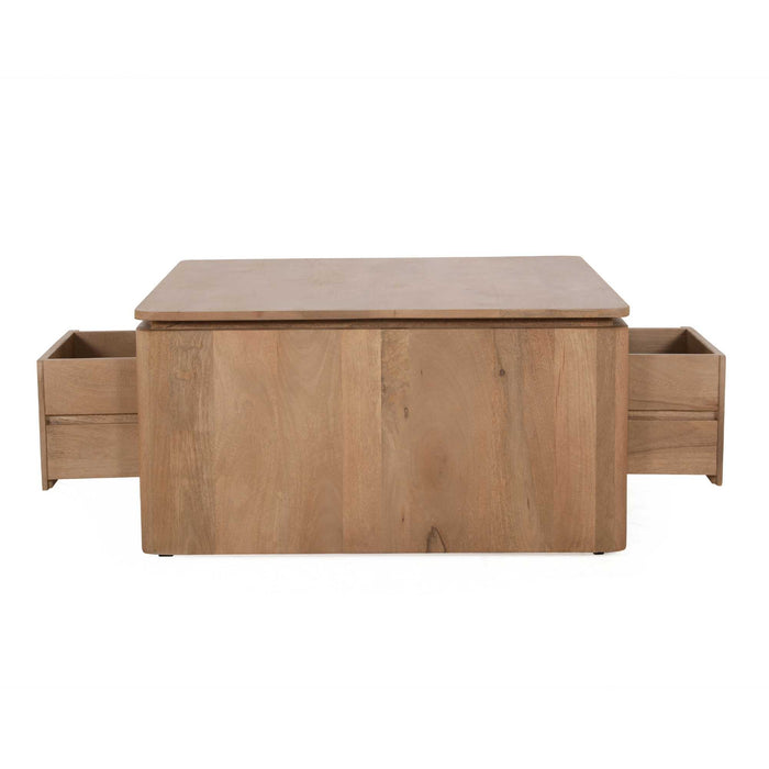 STARFURN Vierkante Salontafel Dallas Naturel Mangohout 80 cm-Salontafels-Starfurn