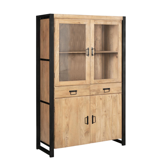 STARFURN Vitrinekast Britt Mangohout Naturel 115cm-Vitrinekasten-Starfurn