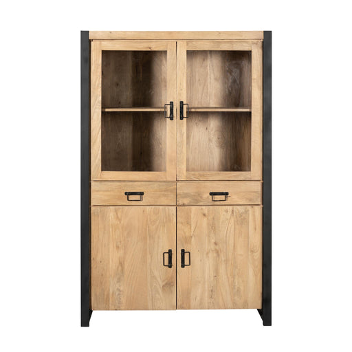 STARFURN Vitrinekast Britt Mangohout Naturel 115cm-Vitrinekasten-Starfurn