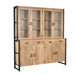 STARFURN Vitrinekast Britt XXL Mangohout Naturel 200cm-Vitrinekasten-Starfurn