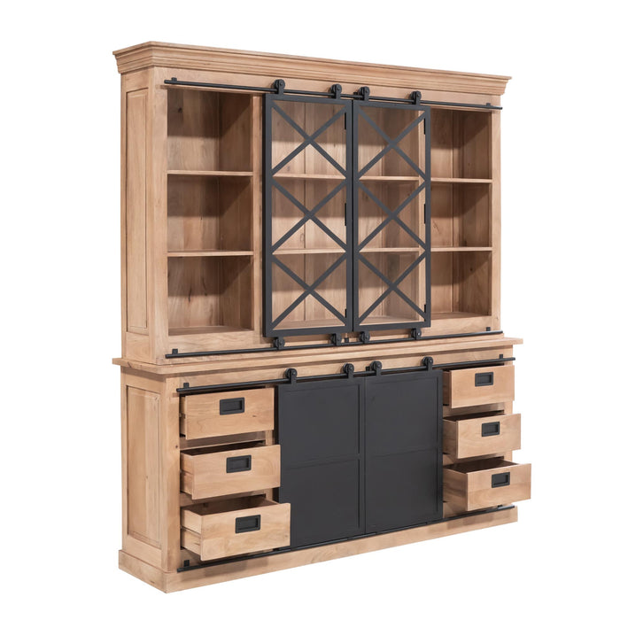 STARFURN Vitrinekast Fresno XXL 200 cm 200x45x220 cm-Vitrinekasten-Starfurn