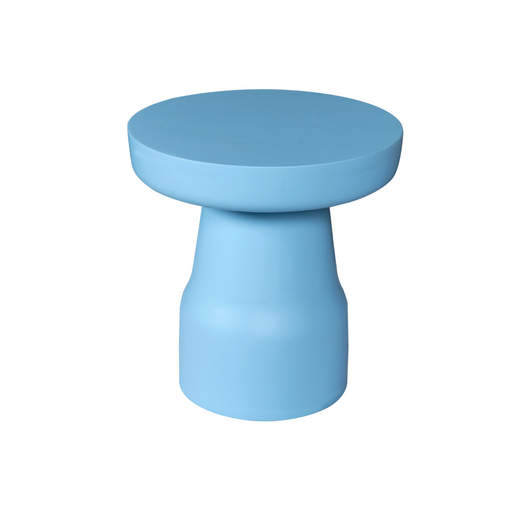Bijzettafel Drum Blauw Mangohout 40 cm 40x40x42 cm-Bijzettafels-Starfurn